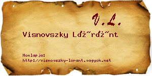 Visnovszky Lóránt névjegykártya