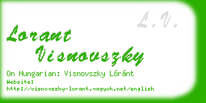 lorant visnovszky business card