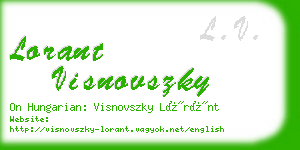 lorant visnovszky business card